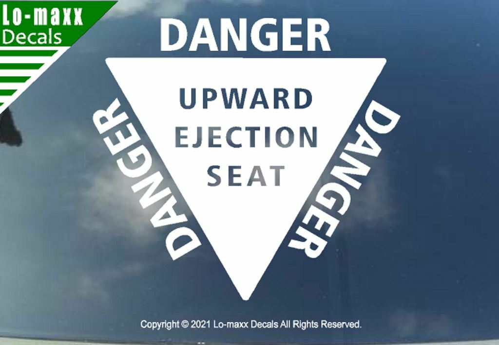 Danger Upward Ejection Seat USAF Military Aircraft Markings Die Cut Vinyl Decal