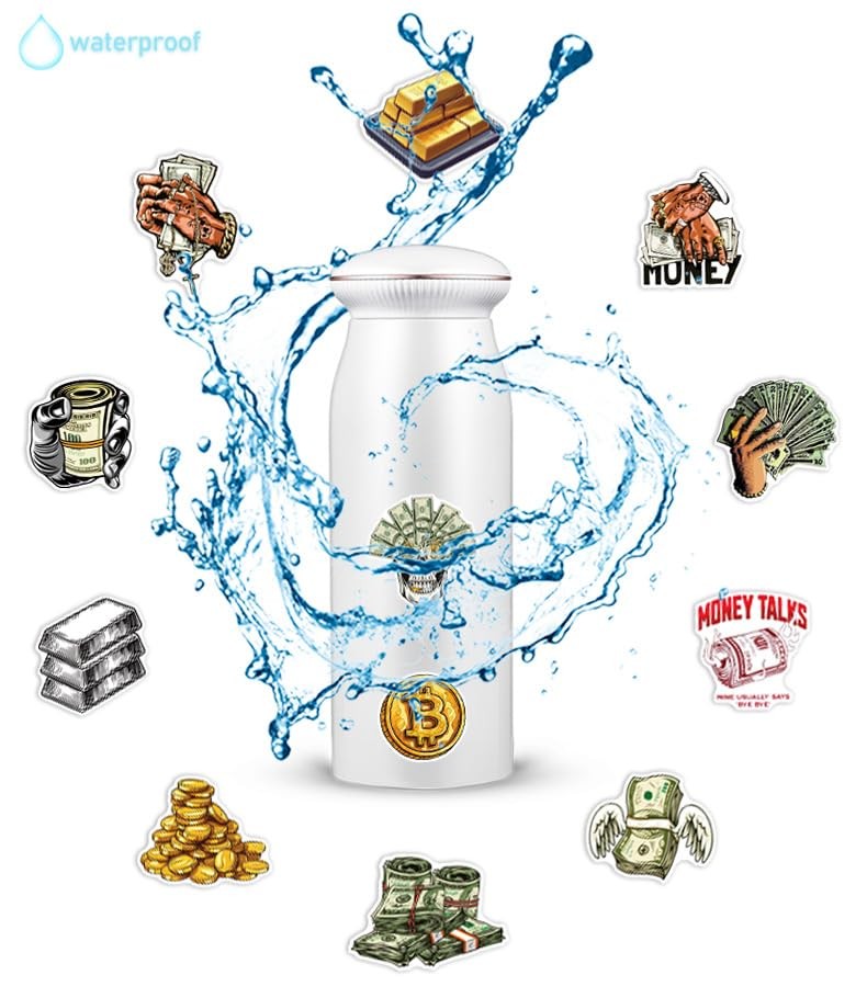 WOZOETT Money Cash Stickers 50PCS Waterproof