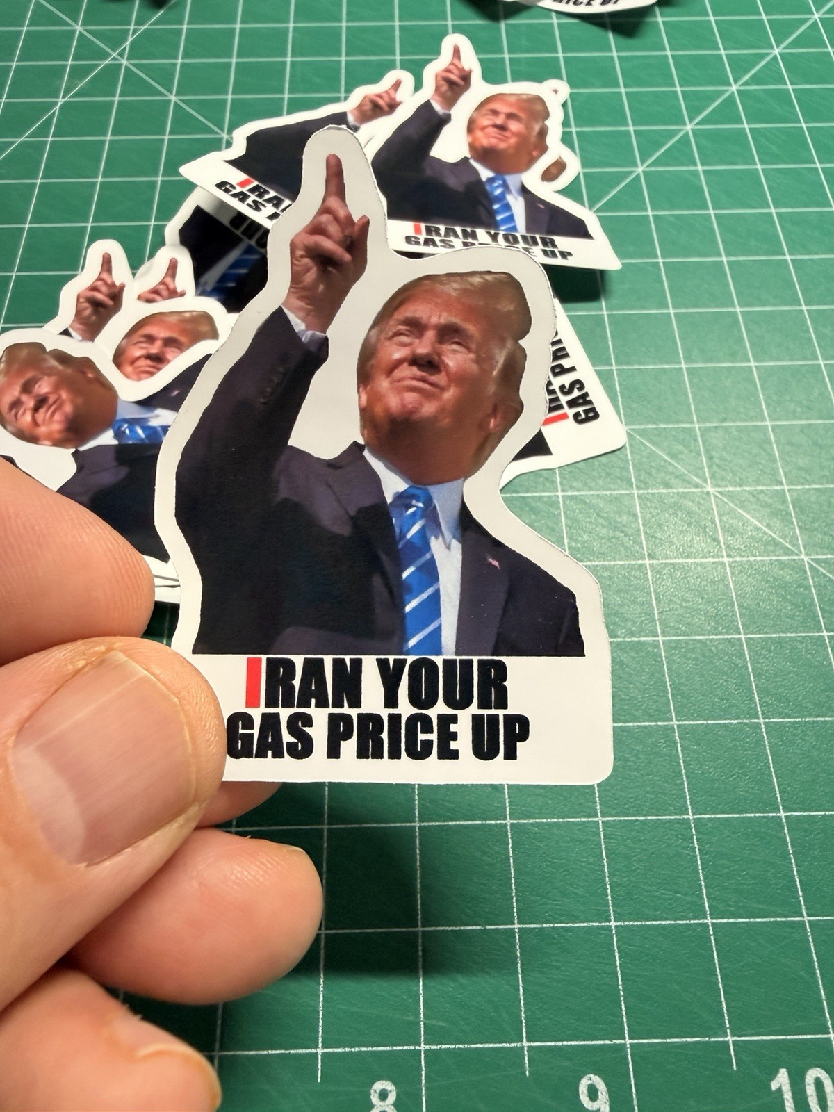 Trump “IRAN YOUR GAS PRICE UP” Stickers -10pc- Decals Car Gas Station Pump