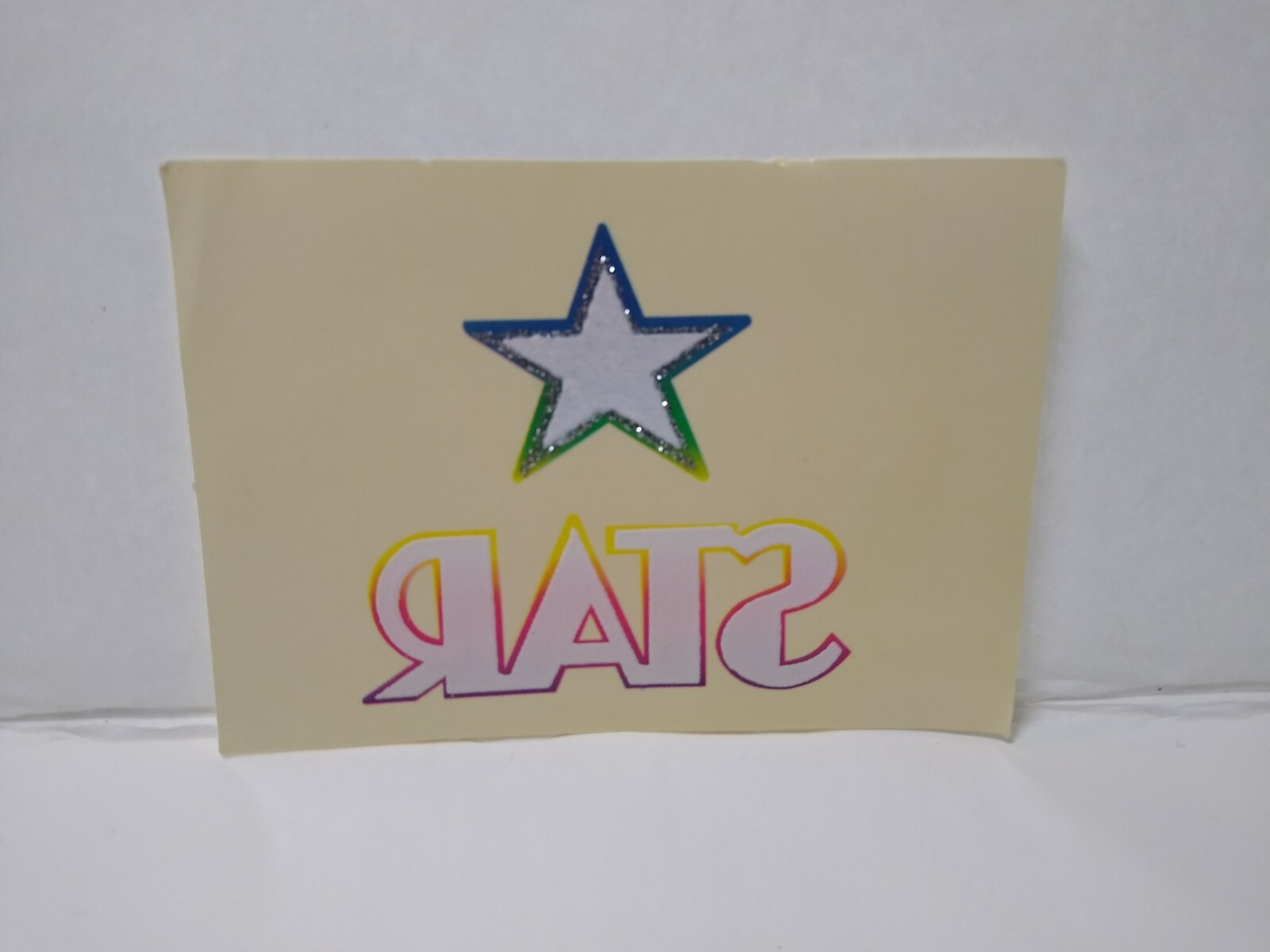 Star Rainbow Screamin Gleamin Glitter Iron-On Decal Donruss Vintage Original