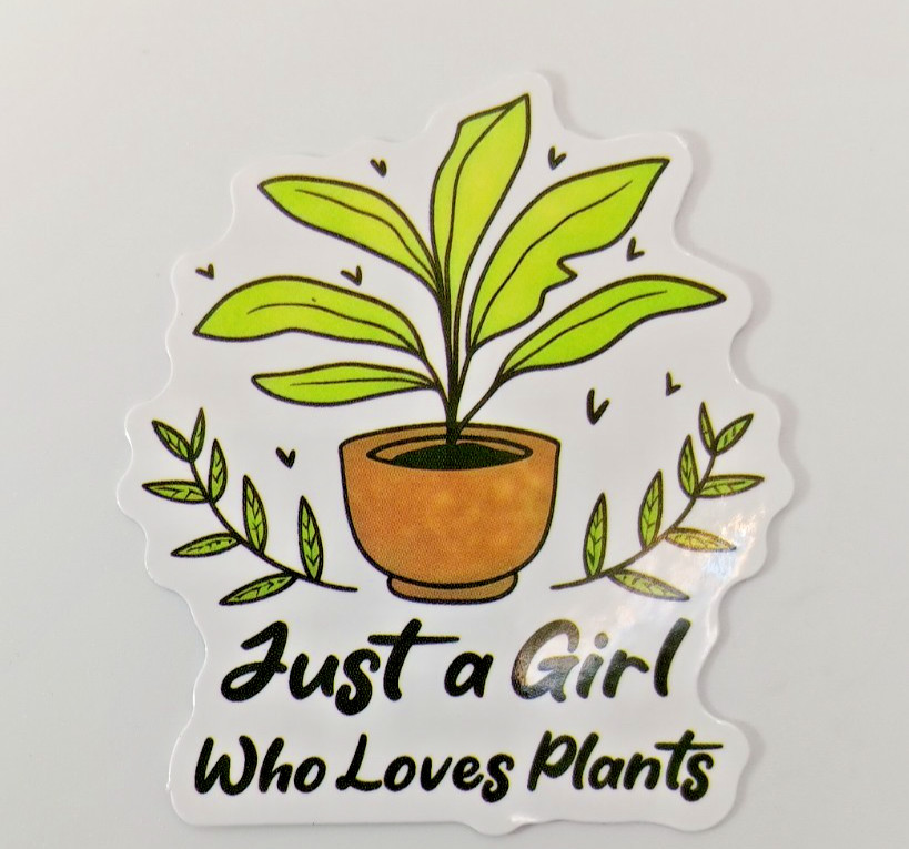 Plants-Garden-Just A Girl Who Loves-Vinyl Sticker-Decal-NWOT-Free Shipping!