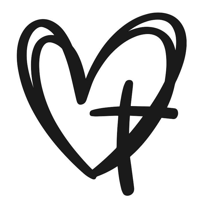 Double Heart Cross Vinyl Decal Sticker Car Truck Window Laptop Jesus Christian