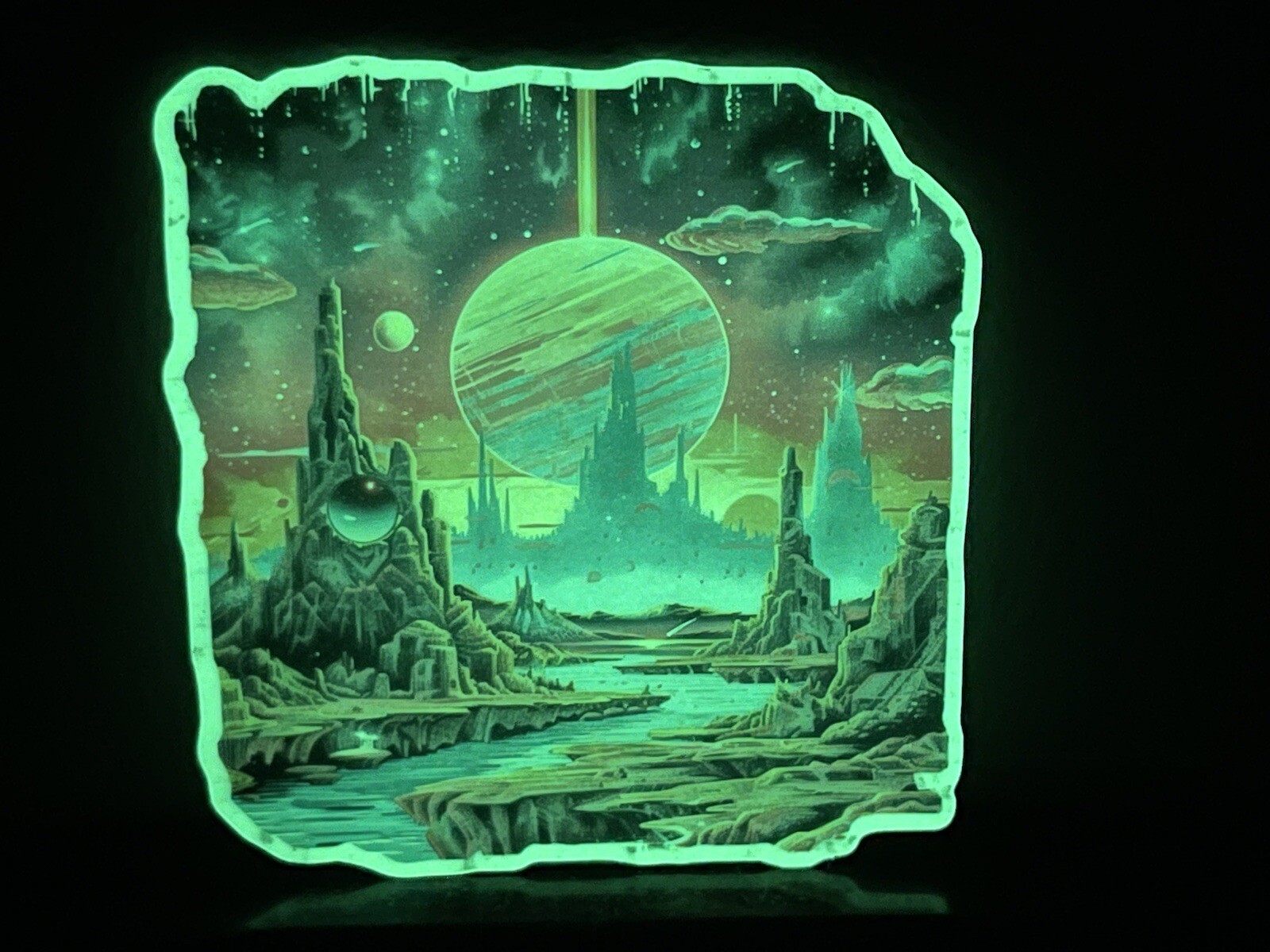 Other Worlds Glow in the Dark Stickers Sci-Fi Fantasy Art Space Planets Laptop