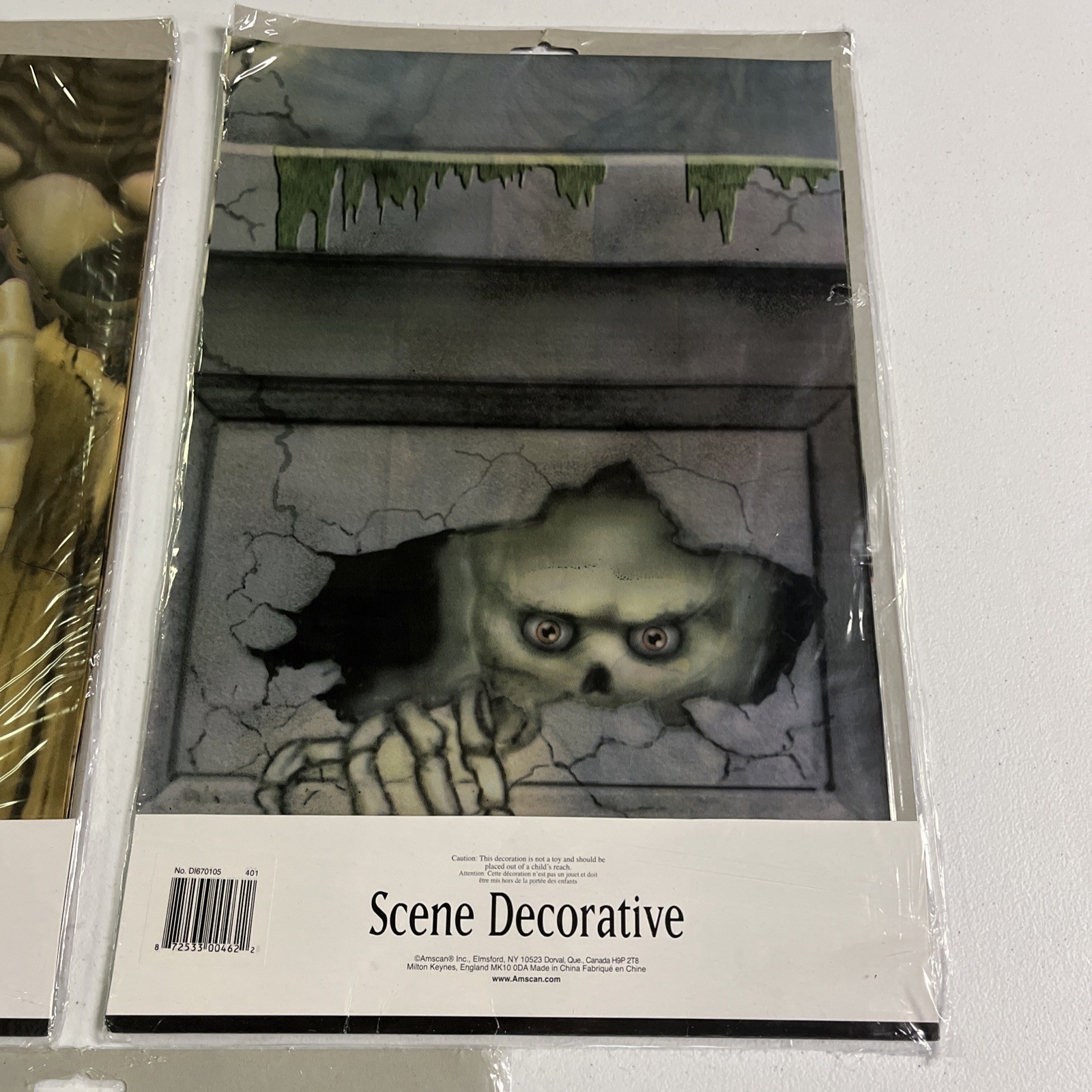 Vintage Amscan Scene Setter Set Tombstone Terror Coffin Grave Room & Border NIP