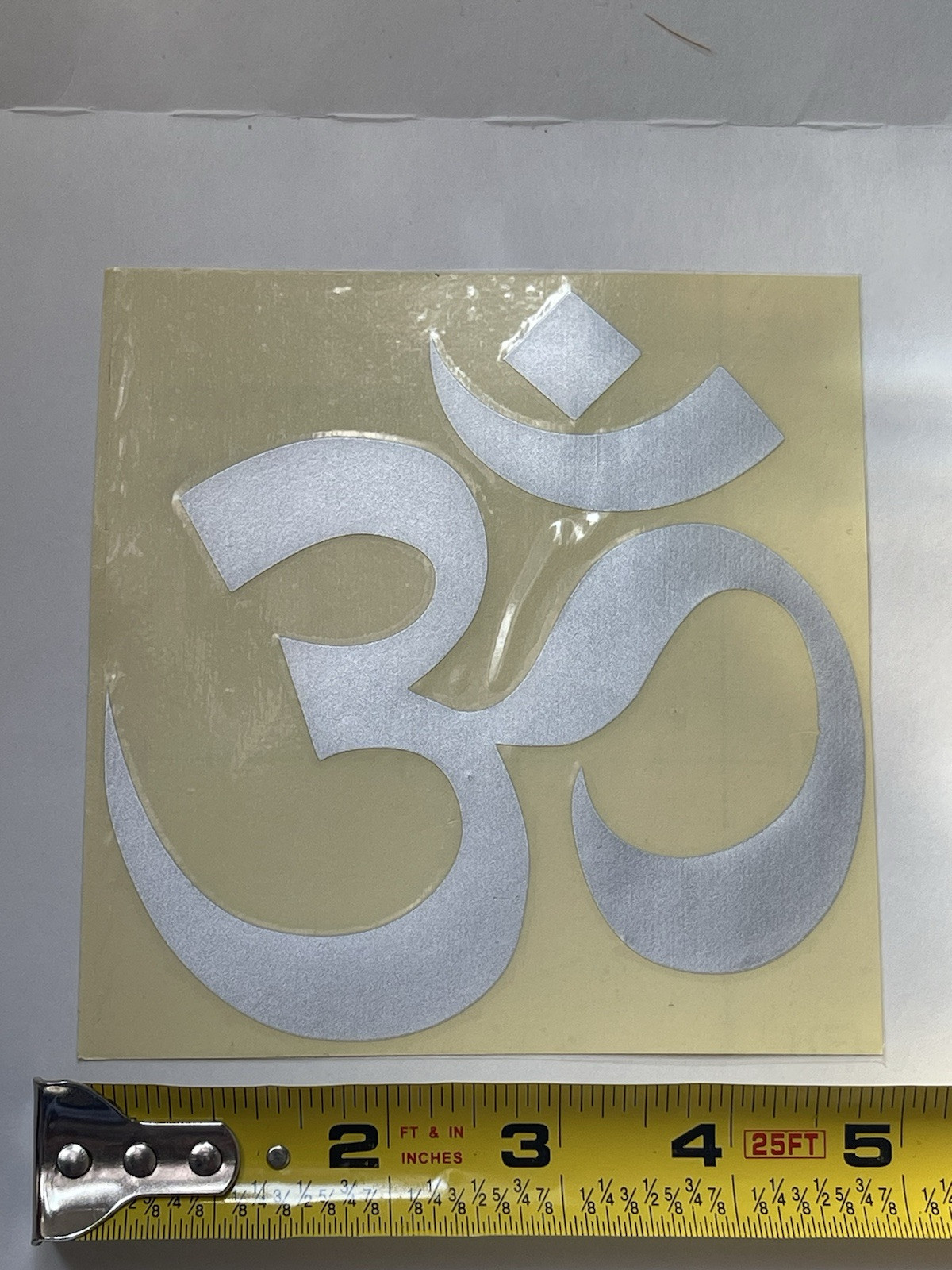 Aum Om Sticker of Silver color For Car, Door, Wall, Window, Laptop