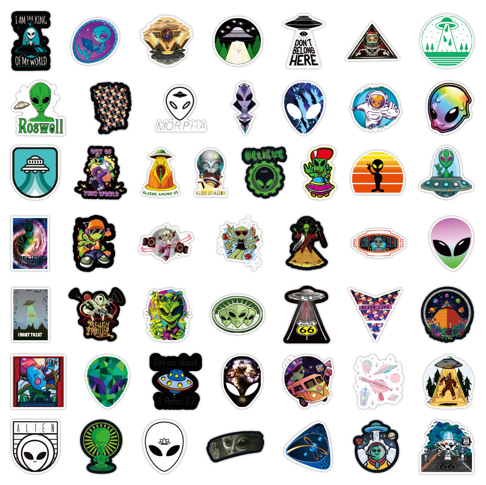 100Pcs Alien Sticker for Adults Teens Girls Scrapbooking Water Bottles