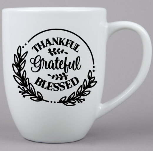 Thankful Grateful Blessed Inspirational Quote Vinyl Decal Sticker Wall Decor Art