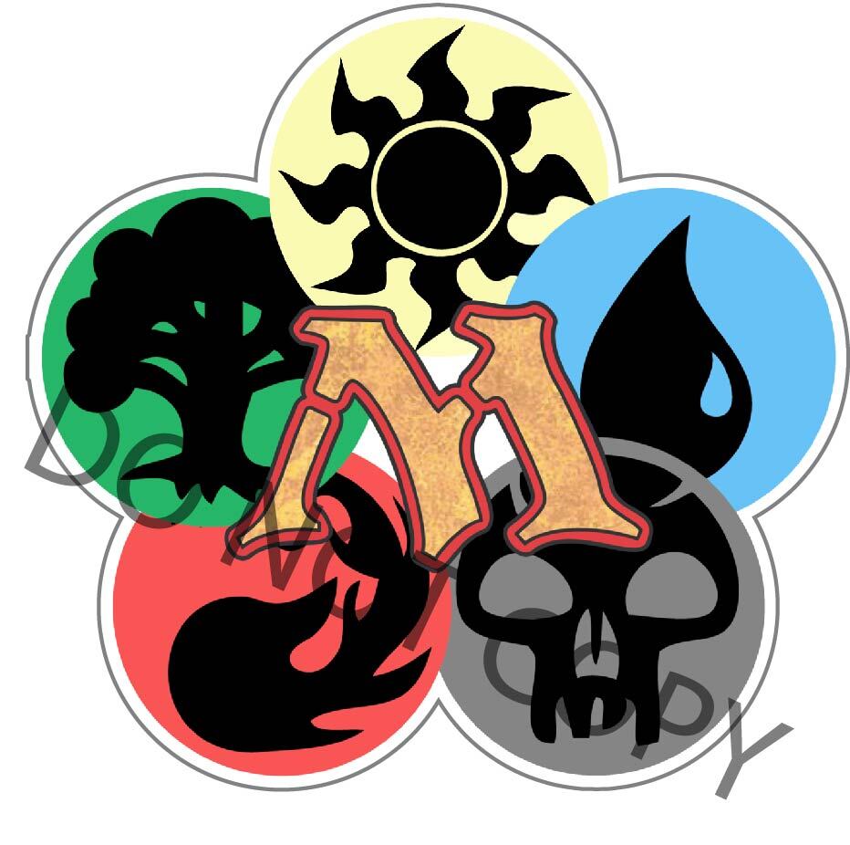 Magic the Gathering Mana Symbols Vinyl Decal Sticker for Car Laptop Water Bottle