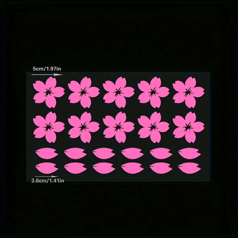 2PCS Sakura Cherry Blossom Sticker Waterproof Vinyl Decal for Bike Car Moto