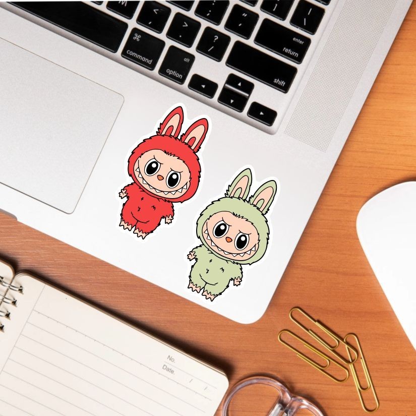 Labubu Set of 10 Stickers, Peel N' Stick, Different sizes