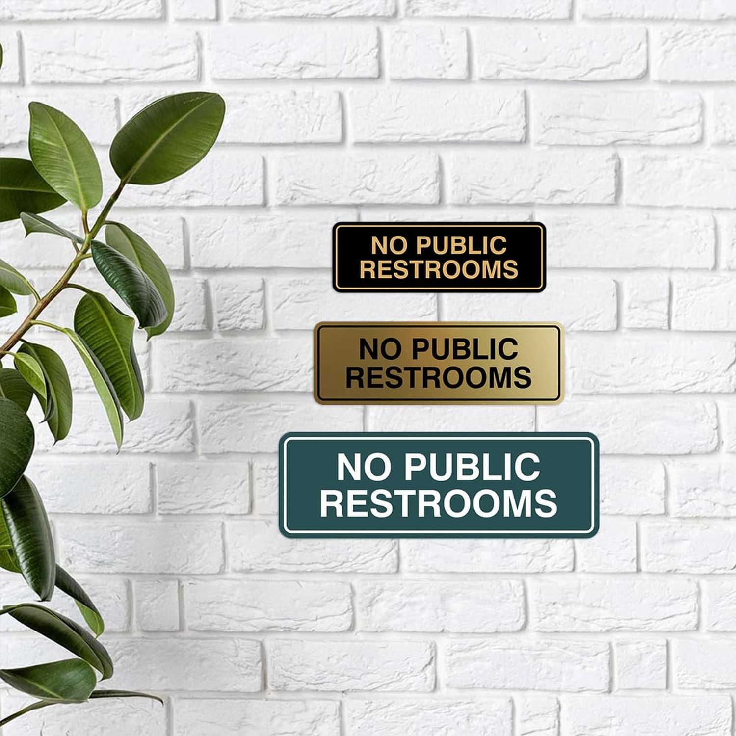 Standard No Public Restroom Wall or Door Sign | Bathroom Signage – Black – Sm…