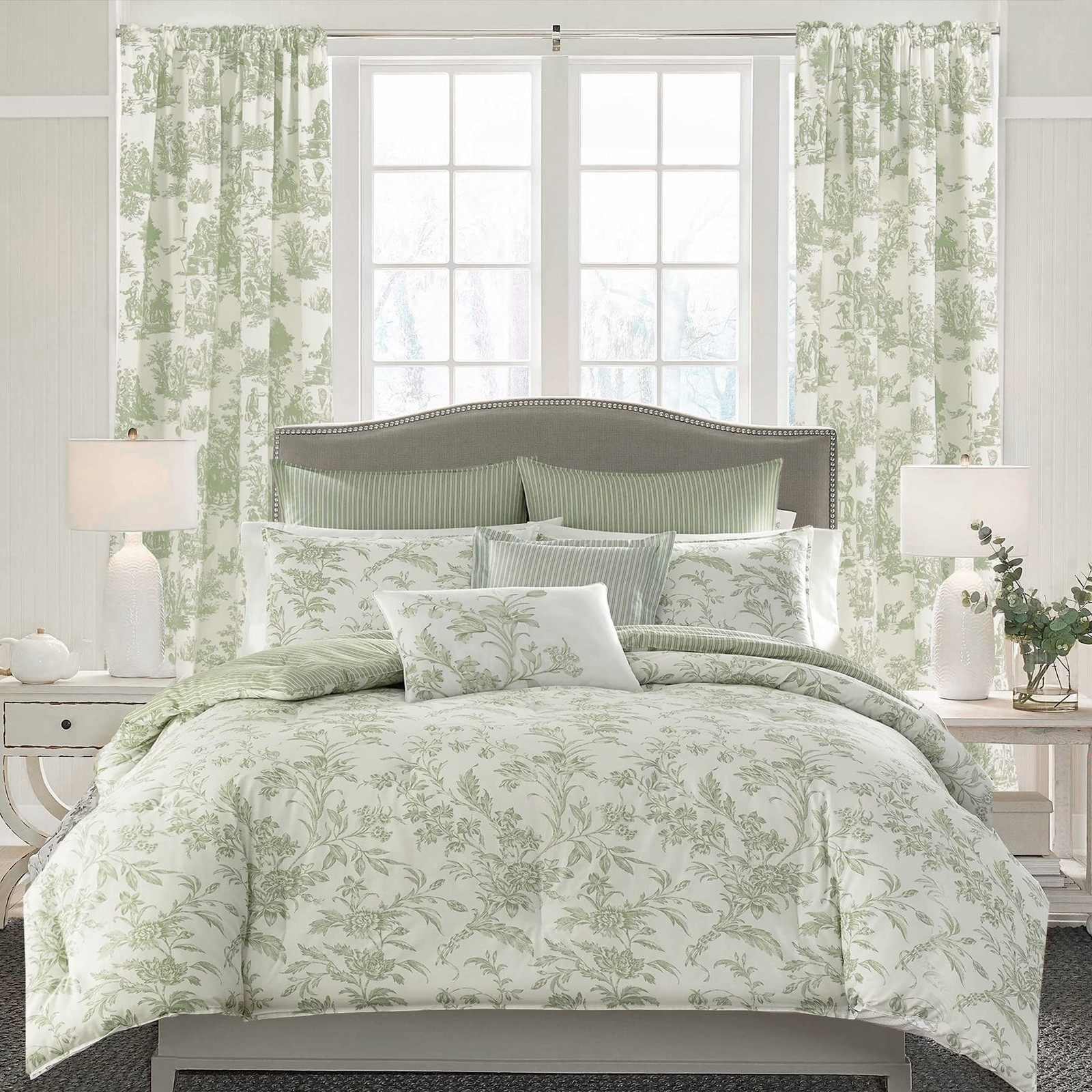 Sage Green Curtains 84 Inch Length for Living Room 2 Panels Set Spring Countr…