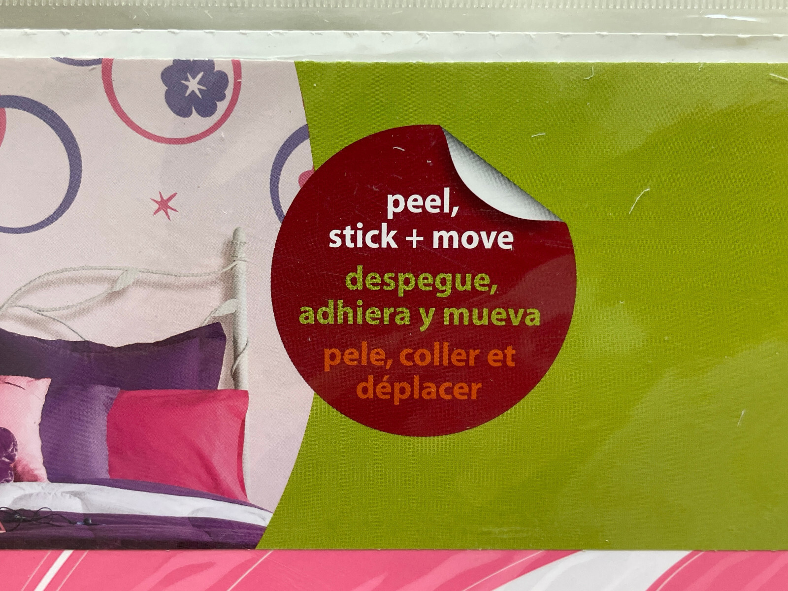 Wall Pops! "Hooplah pink" self-stick removeable decals, 20 pieces included