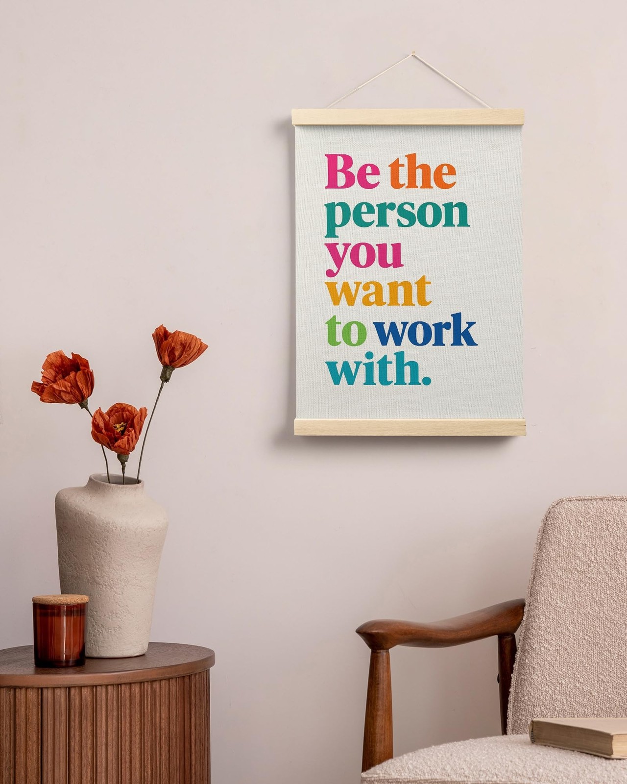 FGFK Inspirational Office Wall Art Poster Hanger Frame, Be the Person You Wan…