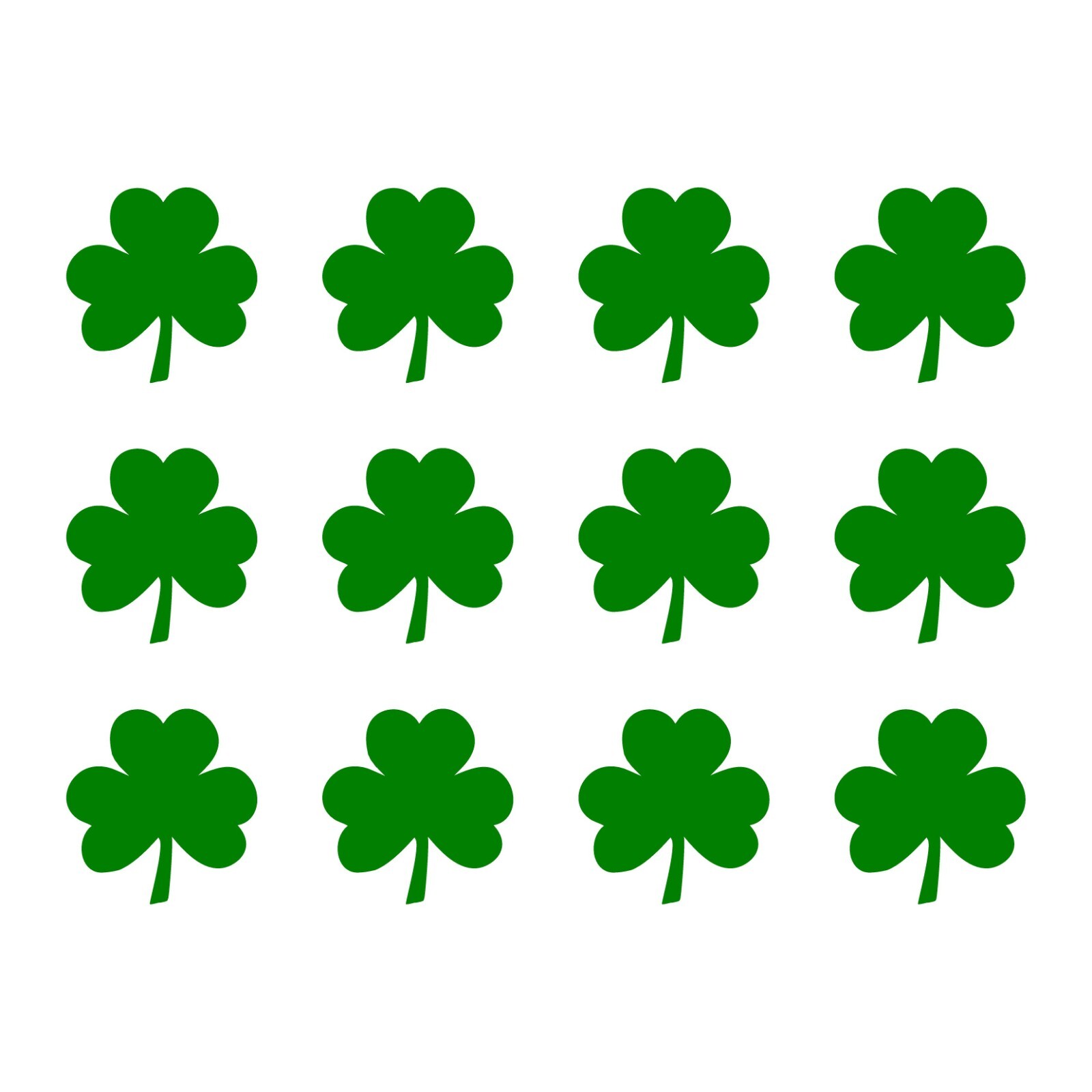 Irish Shamrock Vinyl Decals Phone Helmet Laptop Small Clover Stickers Set of 12