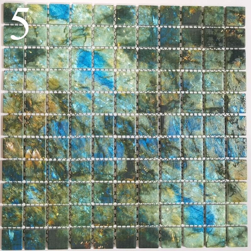 1pcs Self-adhesive Glass Mosaic Tile Sticker Retro Wall Background Decor Sticker