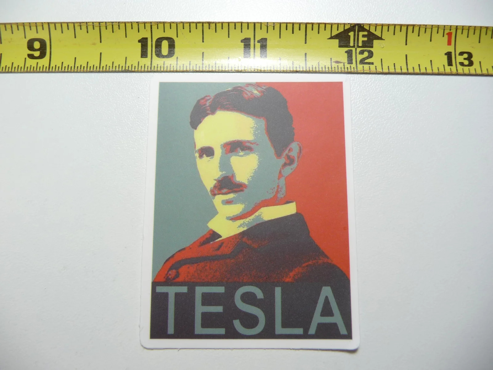NICOLA TESLA COLOR PRINT SMALL STICKER DECAL SCHOOL TEACHER PROFESSOR