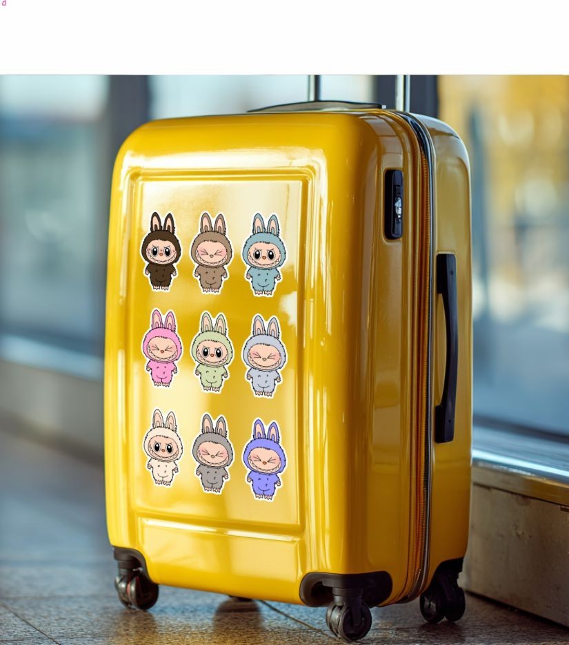 Labubu Set of 10 Stickers, Peel N' Stick, Different sizes
