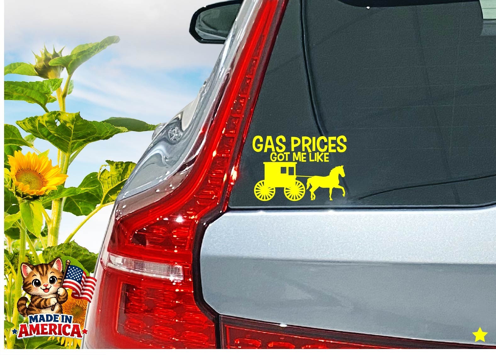 Gas Prices Got Me Like Amish Decal Sticker High Inflation Buggy Anti MAGA Trump