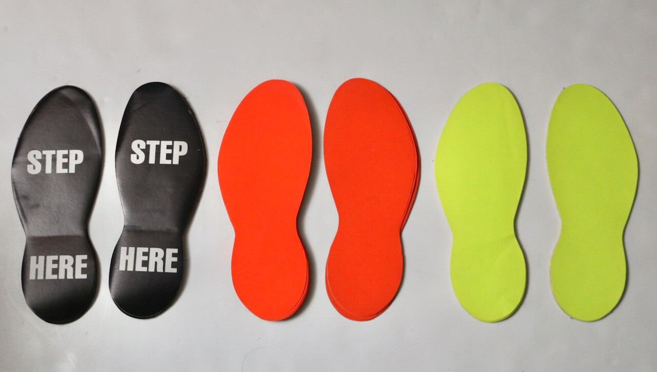 footprint vintage STEP HERE stickers neon huge lot mod psychedlic pop art