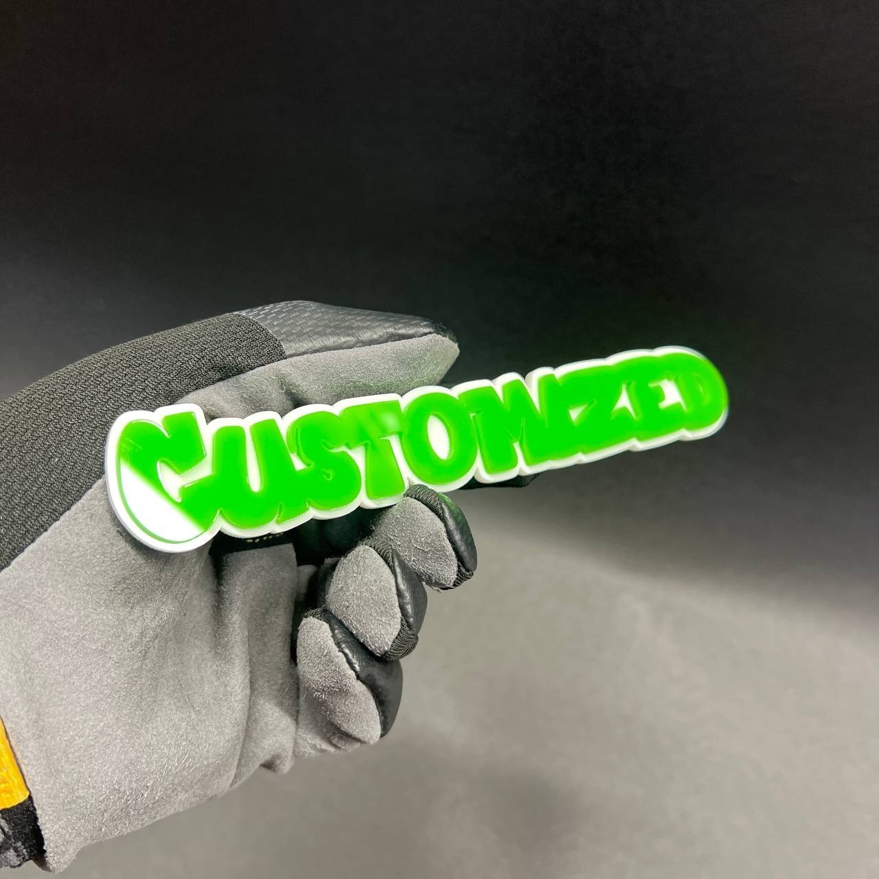 1X Custom Graffiti Font Acrylic Emblem Multicolor Personalized Car Badge text