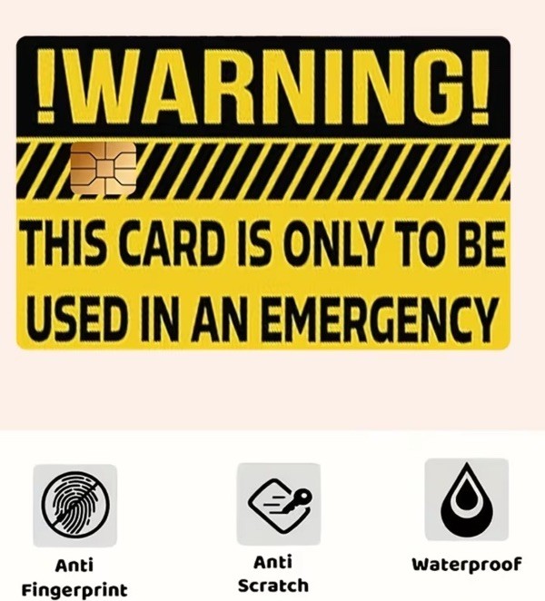 Emergency Use Only Credit Card Debit Card Skin Funny Decal Wrap Sticker Decal