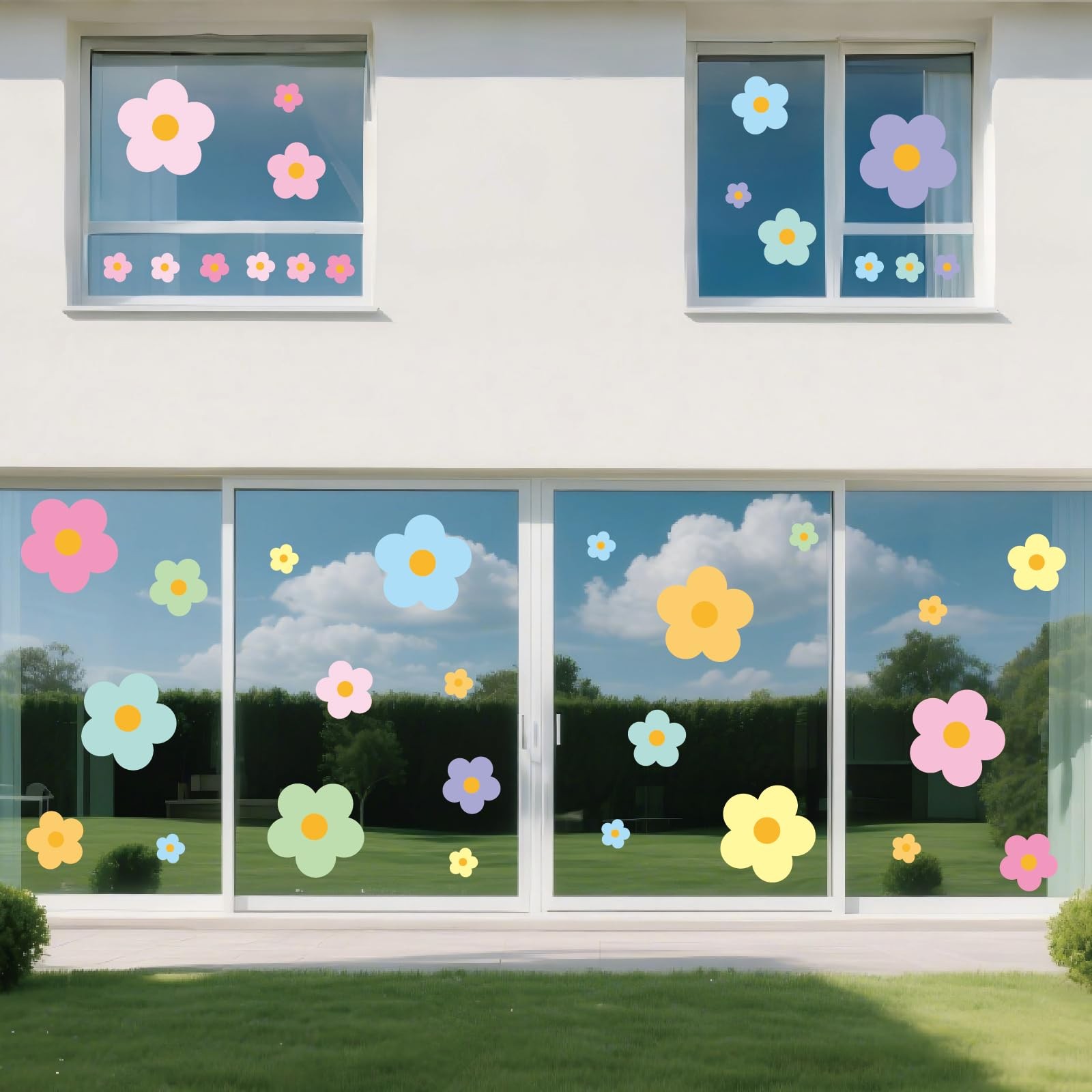 81 Pieces Wall Decal Flower Stickers – Removable Peel & Stick Wall Decals for…