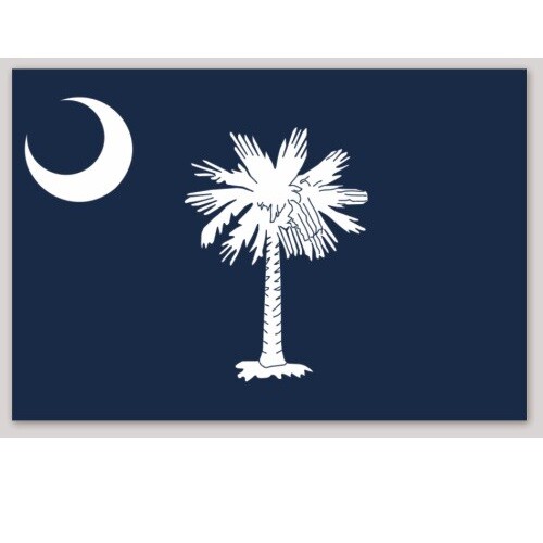 South Carolina State Flag Sticker Decal Adhesive Vinyl Multiple Sizes Available