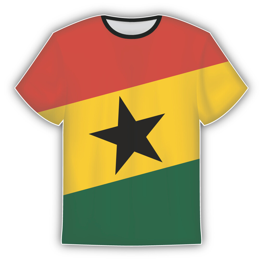 Ghana Flag Sticker In The Form Of T Shirt Vinyl Sticker Decal