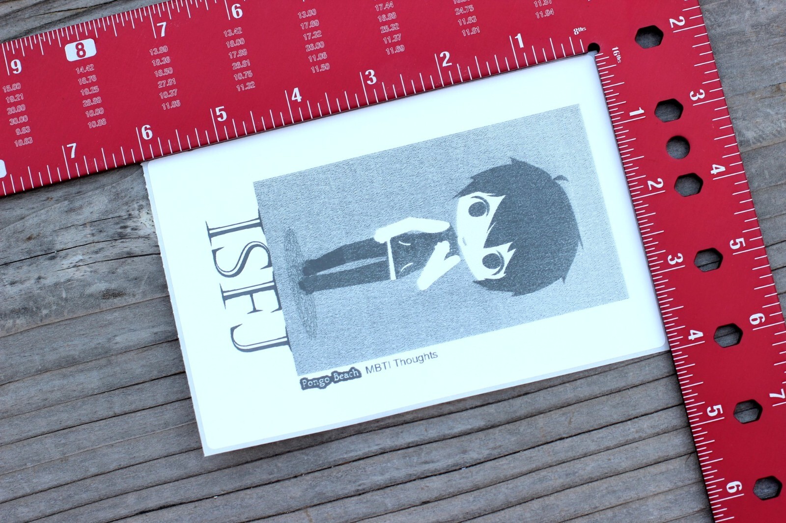 ISFJ Boy B/W 4"x6" Thermal Sticker – Kawaii Anime Chibi – MBTI – Pongo Beach