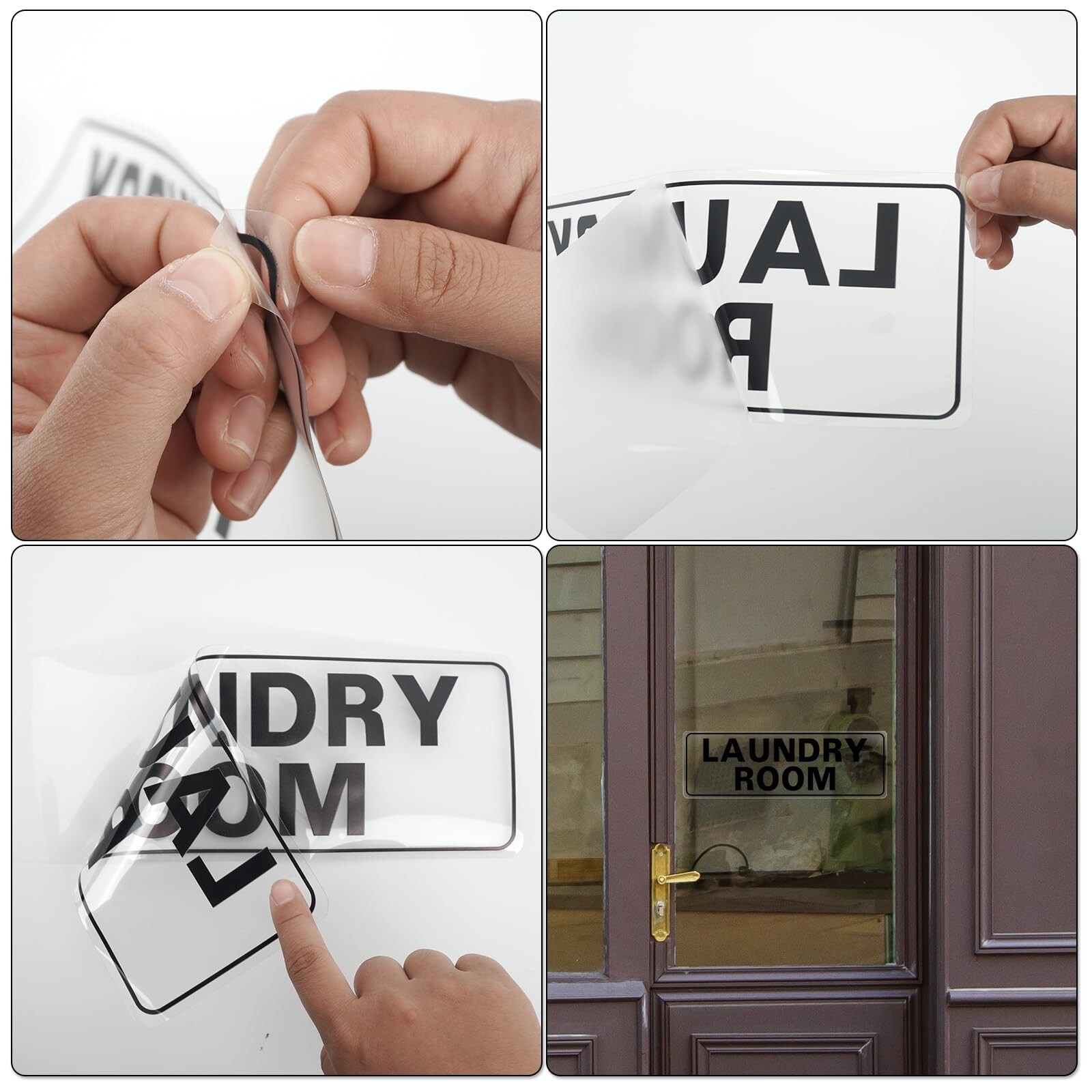 Laundry Room Sticker 12 × 4 Inches Vinyl Self-Adhesive Wall Art Decal Trend