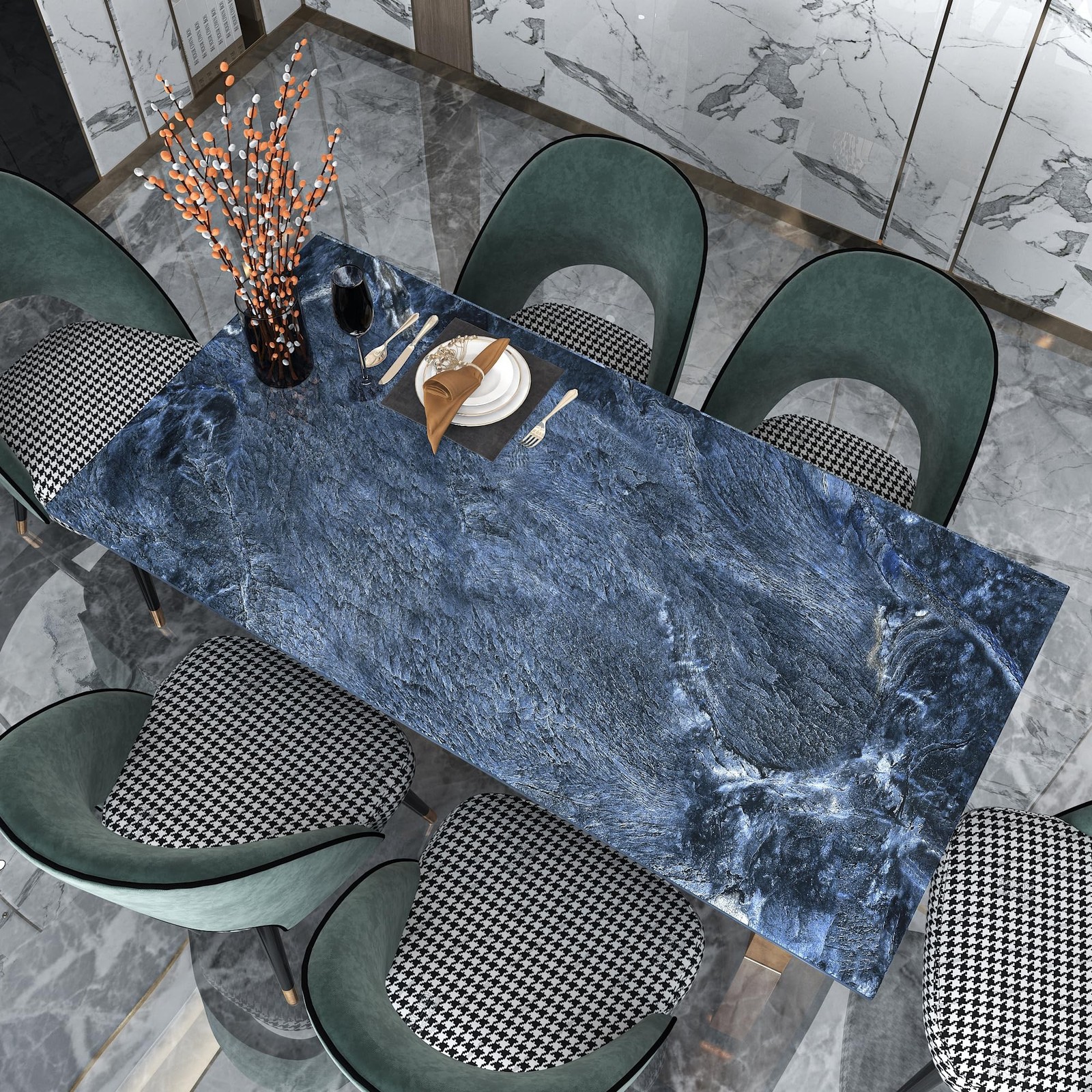 Dark Blue Marble Contact Paper Marble Wallpaper Granite Counter Top Peel and …