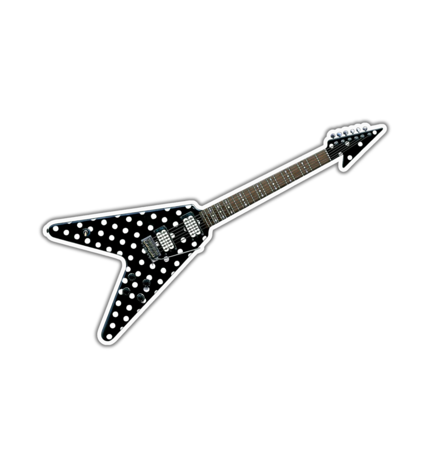 Randy Rhoads Polka Dot Flying V Guitar Fridge Magnet or Laptop Sticker
