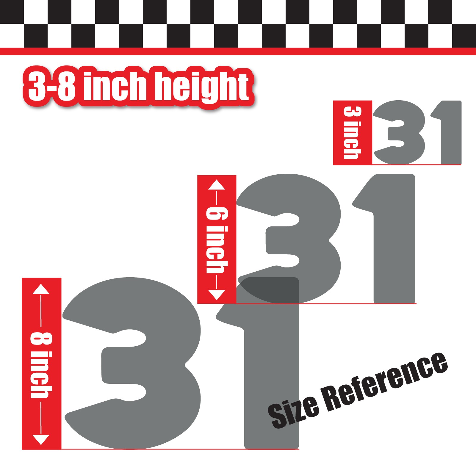 3x 3 Digit Custom Single Number Stickers Decal Locker Door Mailbox WhoopAss
