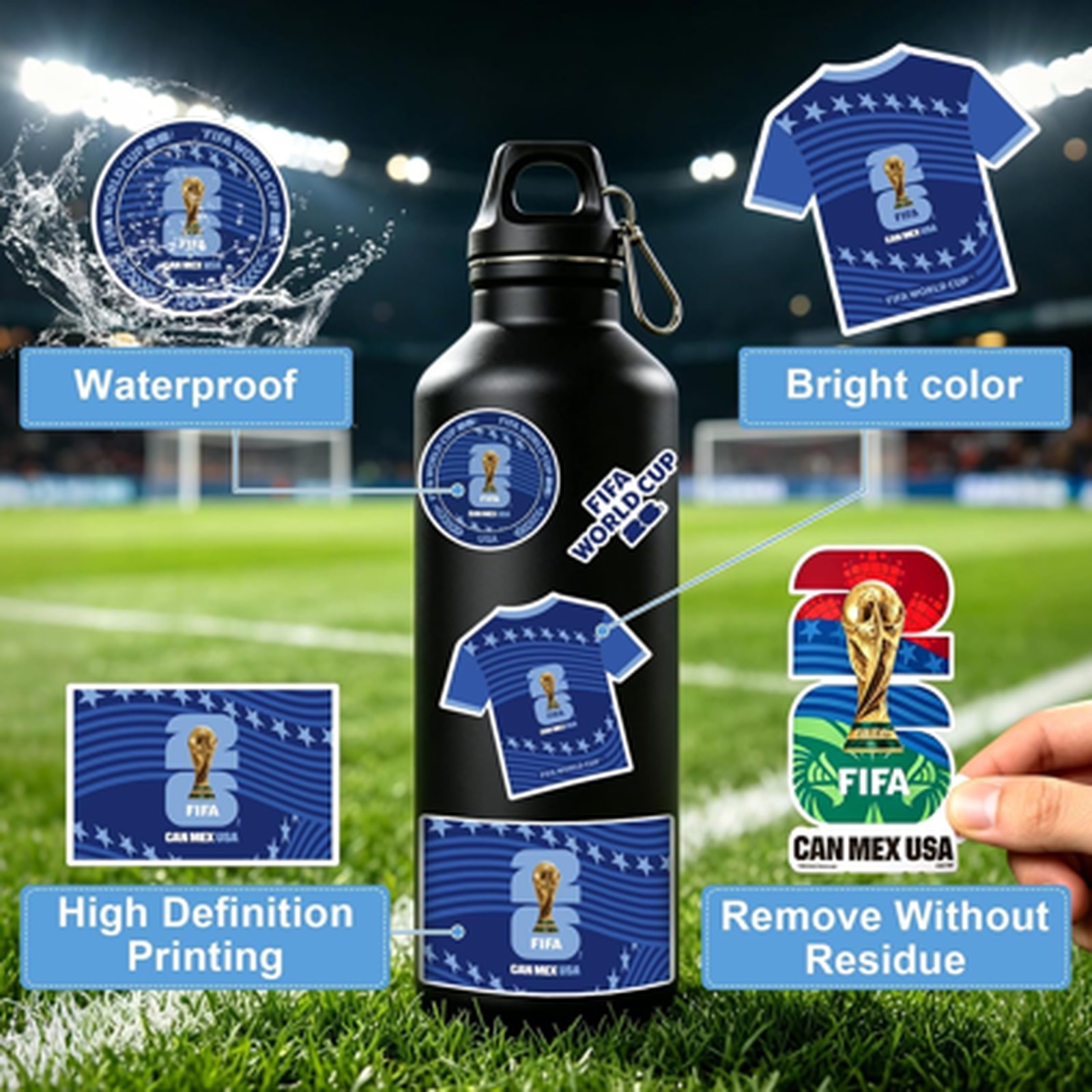 Fifa World Cup 2026 USA Car Decal Pack Official Licensed Waterproof Vinyl Soccer