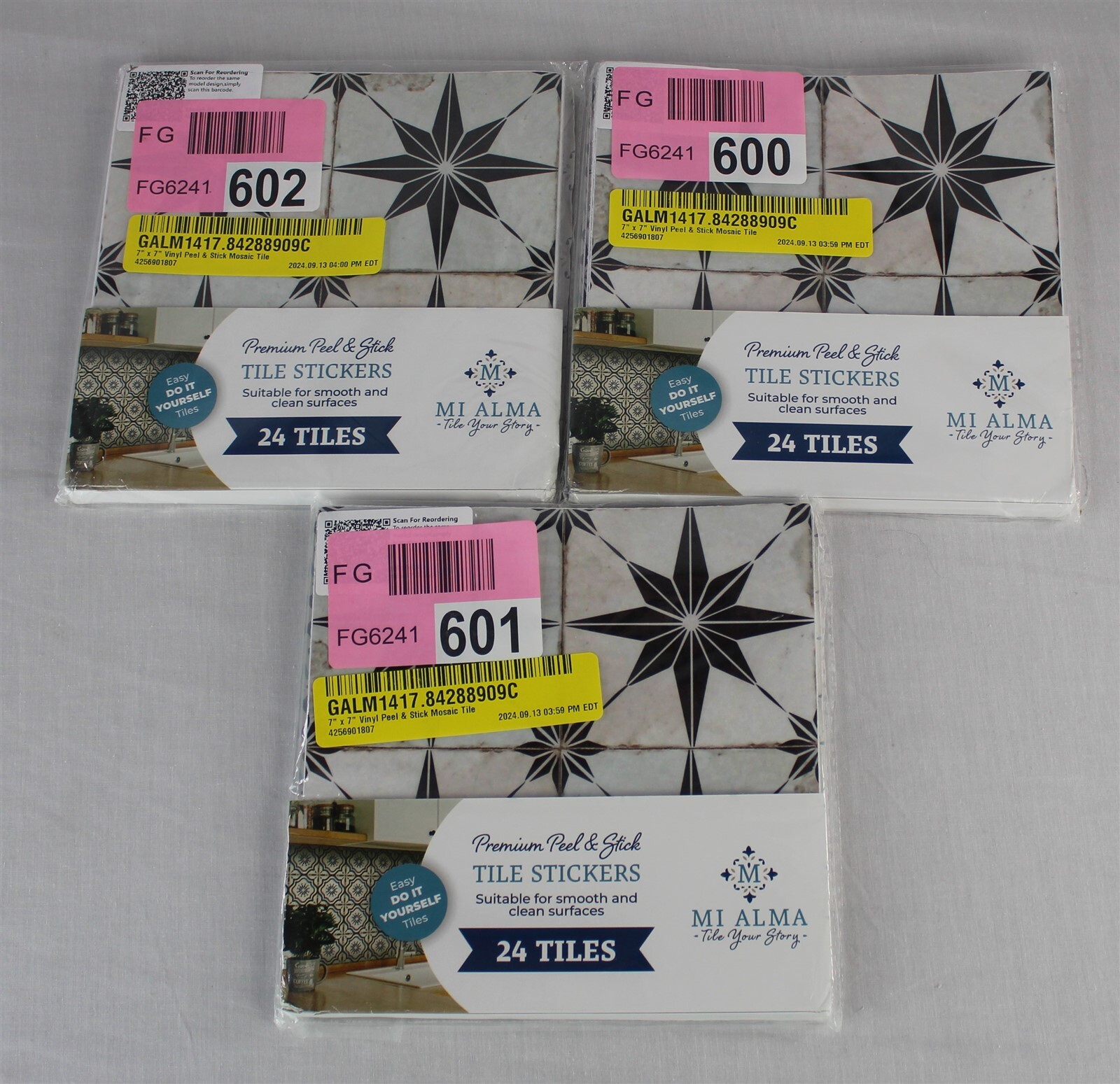 Mi Alma Premium Peel And Stick Decal Faux Tile Stickers – 3 Packs – Black