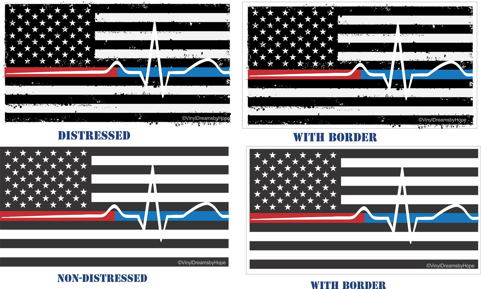 Back The Red & Blue decal – Thin Blue/Red Line flag EMS