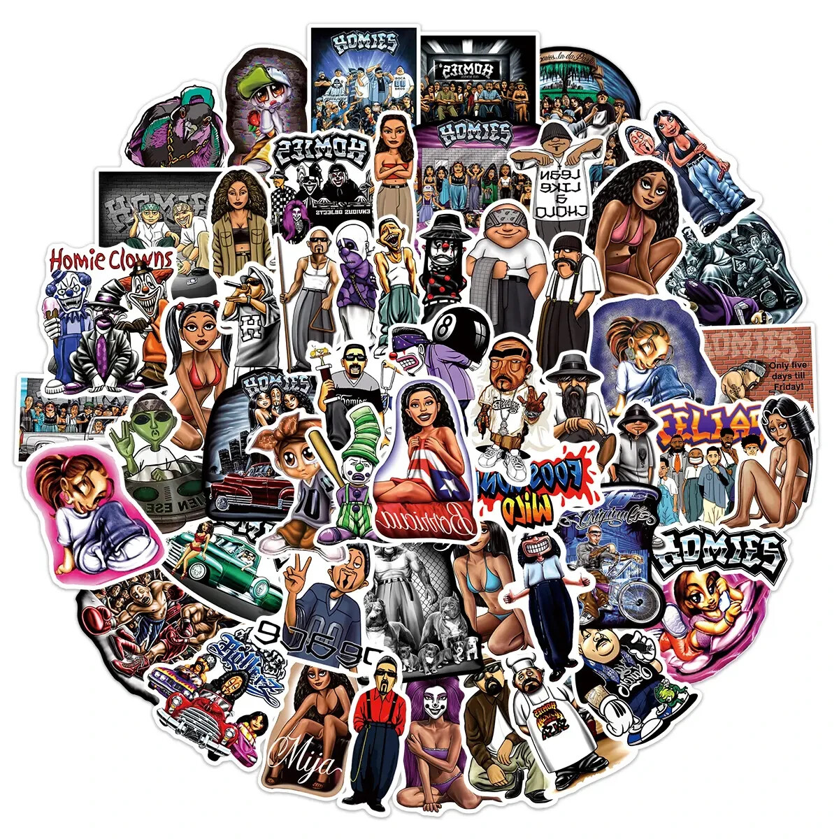 Homies Stickers 100Pcs Cool Aesthetic Vinyl Stickers and Decals Laptop Water