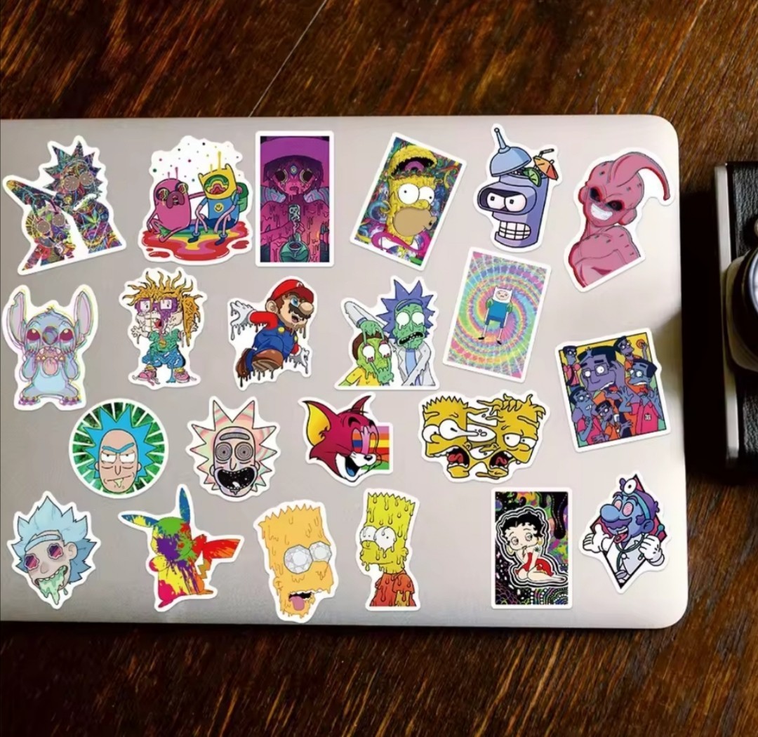 20 PCS Trippy Hippie Pot Cartoon Characters Stickers BRAND NEW
