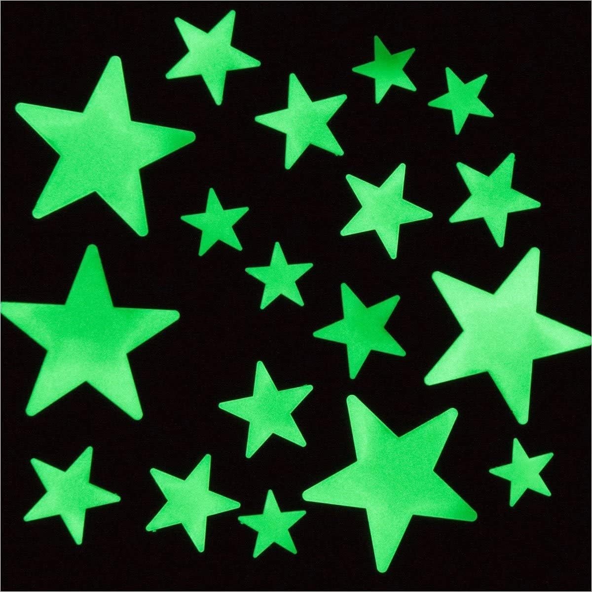 200 Pcs Glow in the Dark Stars with Moon – Luminous 3D Wall Stickers Night Li…
