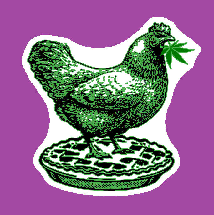 Weatherproof Chicken Pot Pie Weed Stickers Vinyl Decal Added Layer UV Safe Humor