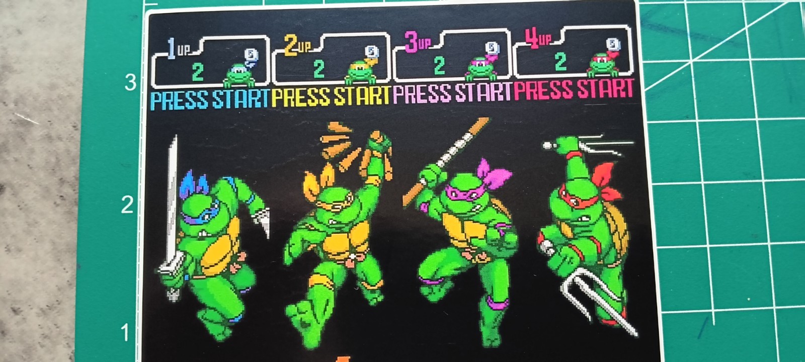 TMNT VYNIL STICKER ( RETRO VIDEO GAME TITLE)