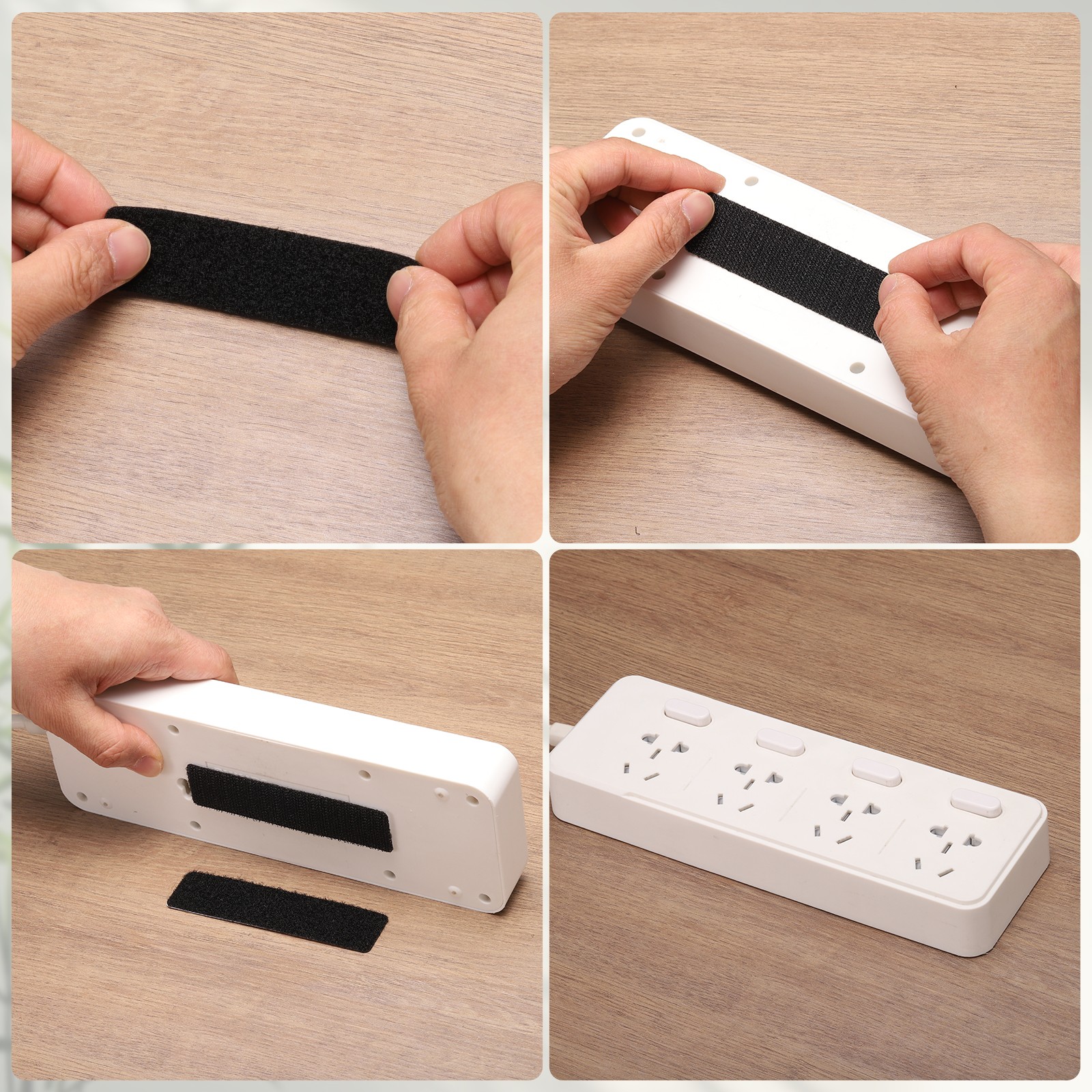 8set Hook and Loop Strips with Adhesive 4.3"x4.3" Hook and Loop Tape White