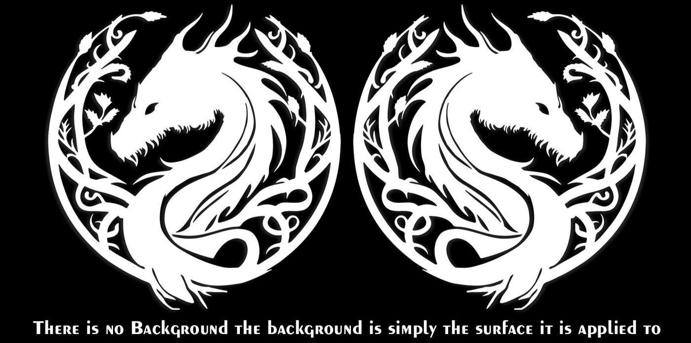 Dragon Floral Design Two Pack 5" Vinyl Decals Car Truck Window Any Flat Surface