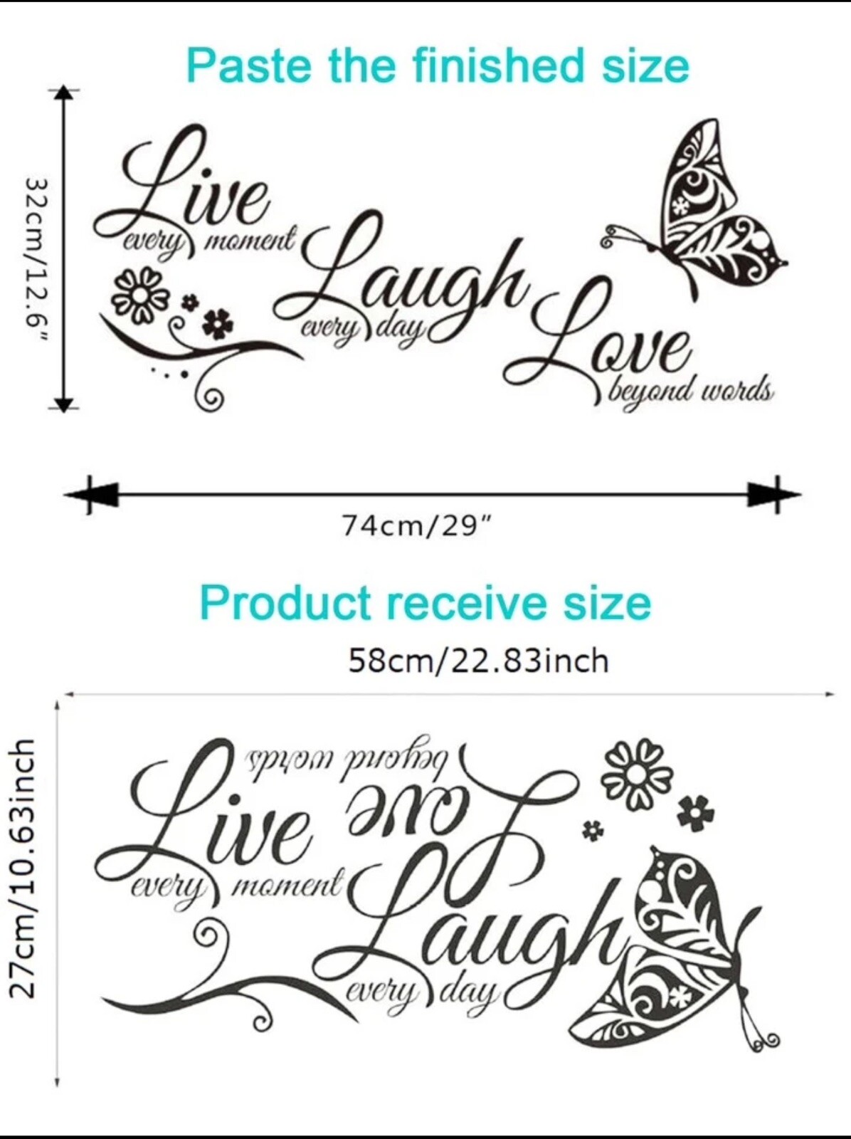 1pc Beautiful Butterfly Wall Sticker With Inspiring Words