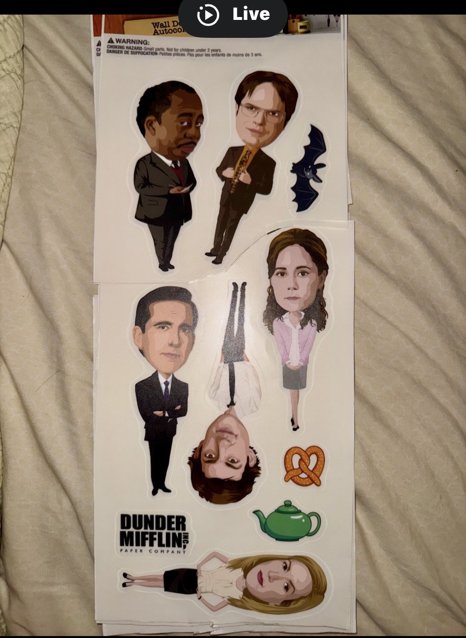 50 lot The OFFICE TV SHOW wall stickers removable decal set Dunder Mifflin decor