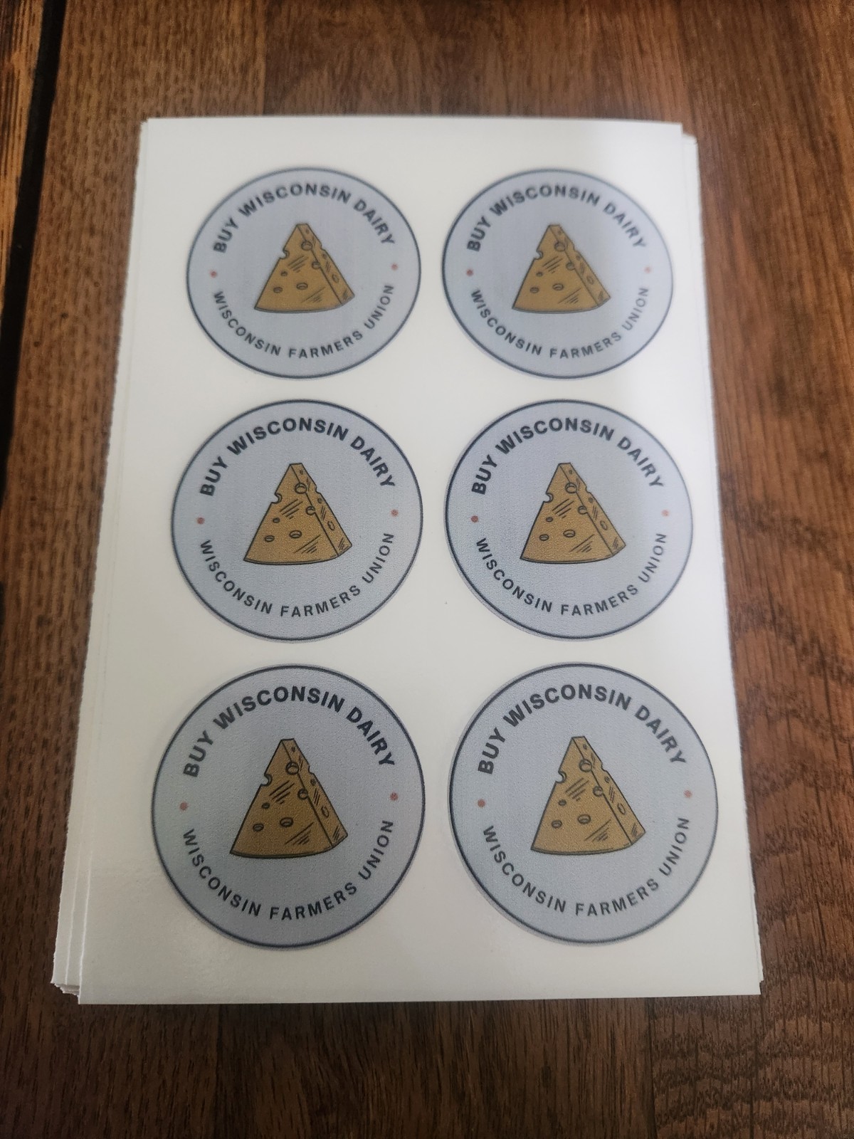 6 Pack – 2in Waterproof Buy Wisconsin Dairy Wisconsin Farmers Union Stickers
