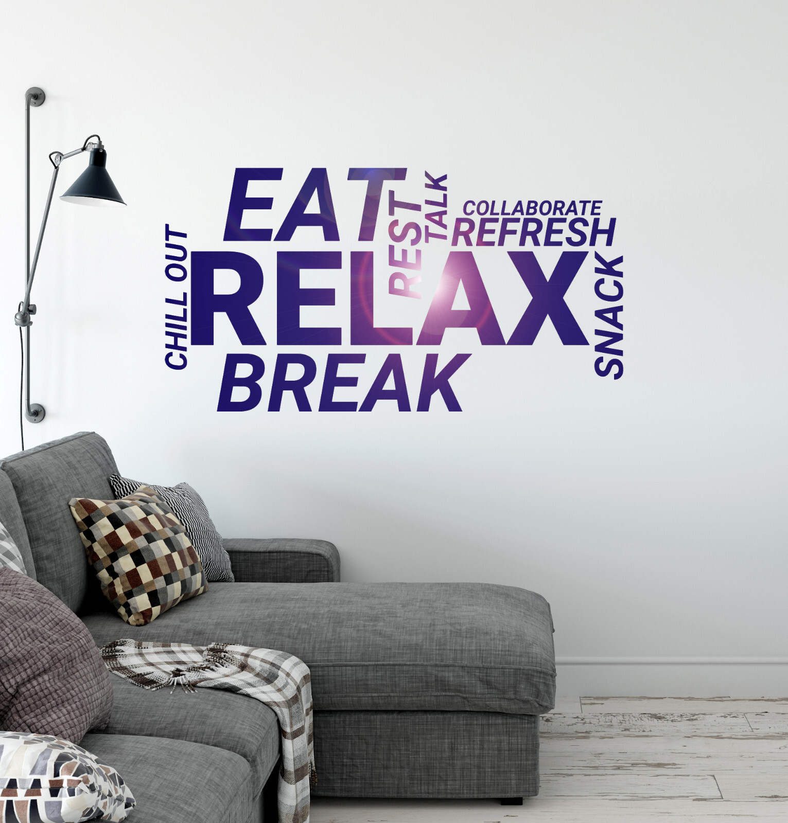 Vinyl Wall Decal Break Room Office Words Cloud Decoration Idea Stickers (ig6013)