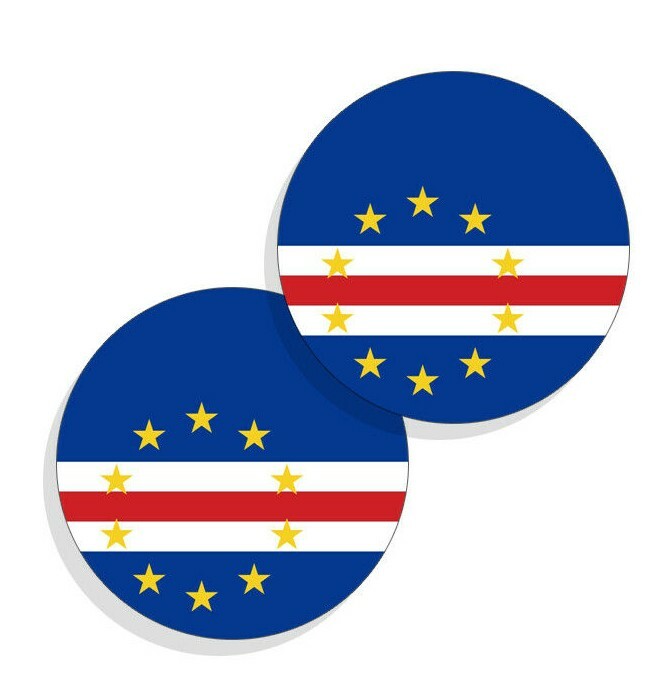Cabo Verde Flag Stickers Flag Decals Vinyl Stickers Indoor Outdoor Round 4 pack