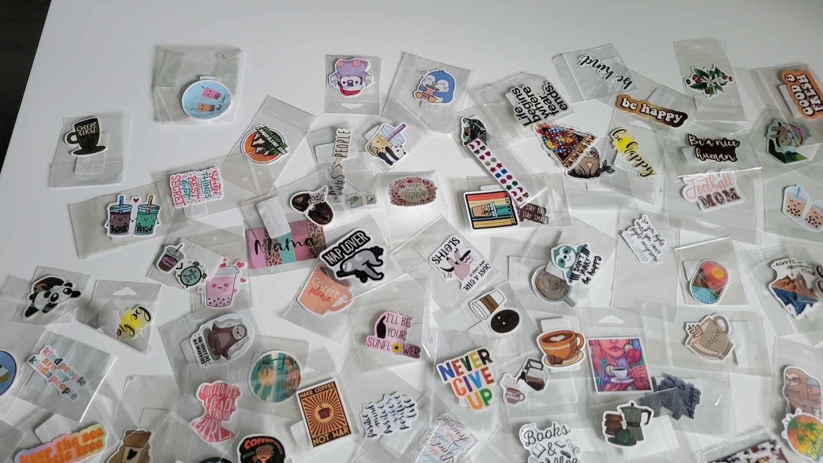Large Lot of Miscellaneous Stickers Mixed Designs Vinyl Decals Assorted Bundle